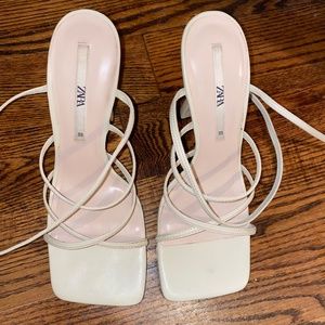 beige zara sandals
